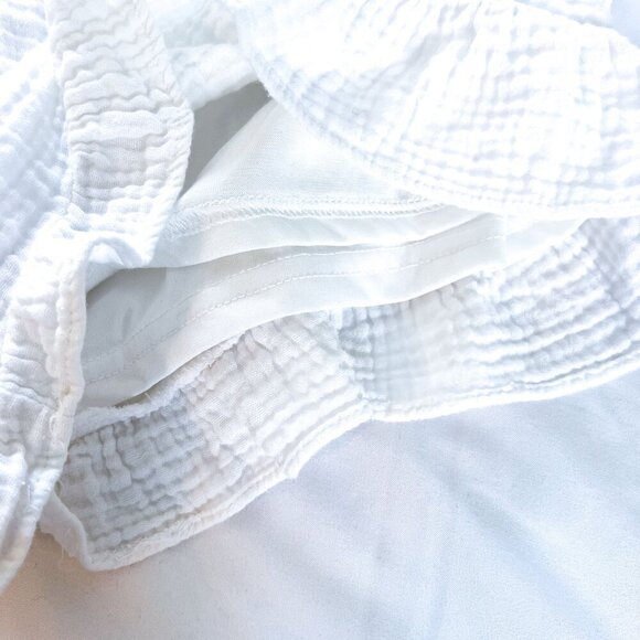 New In White Gauze Ruffled Drawstring Shorts Medium - Picture 8 of 14